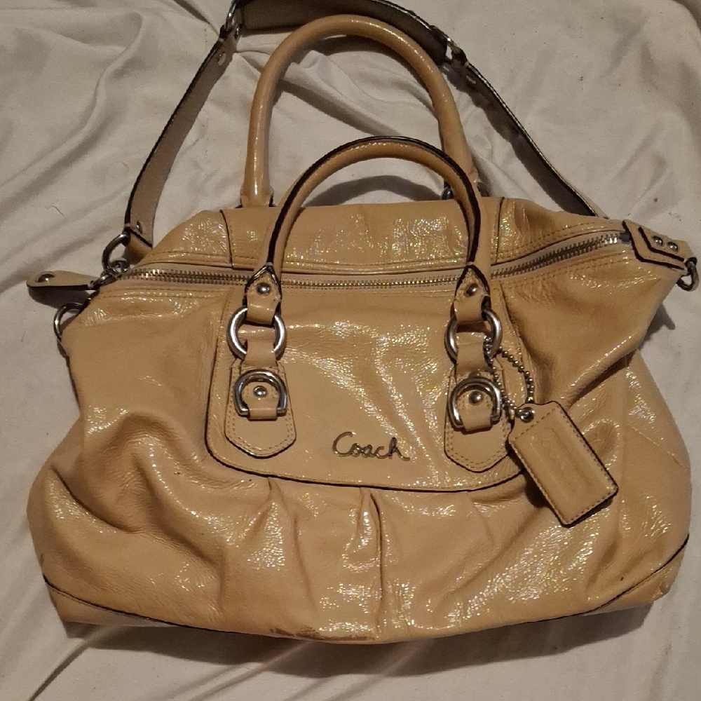 Coach Beige Leather Satchel